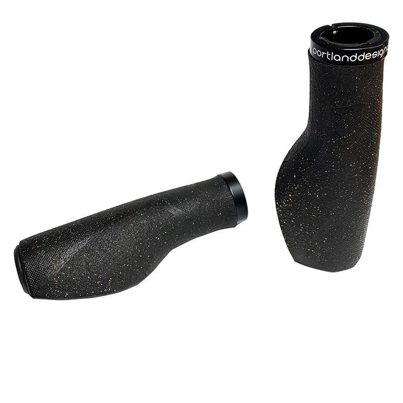 Portland Design Works Cork Chop Grips - Black, Lock-On