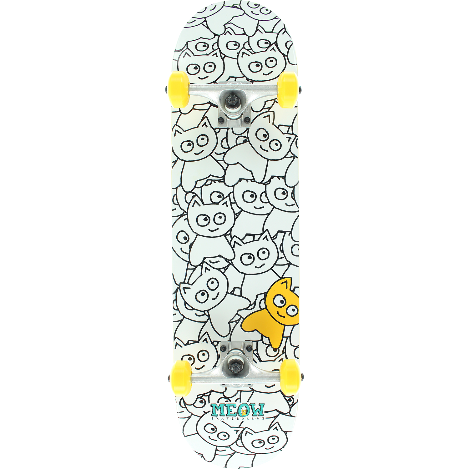 Meow Skateboards Sticker Pile Complete 8.0 White