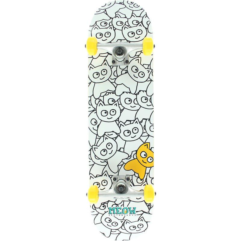 Meow Skateboards Sticker Pile Complete 8.0 White