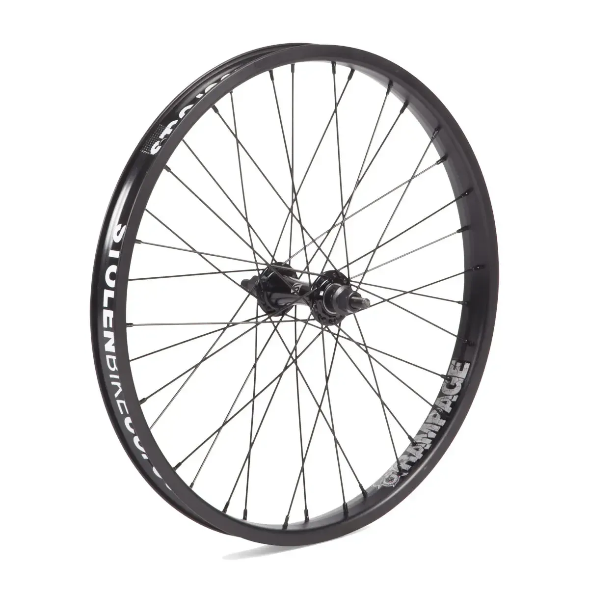 Stolen Rampage Front Wheel - 20&quot;, 3/8&quot; x 100mm, Rim Brake, Black, Clincher