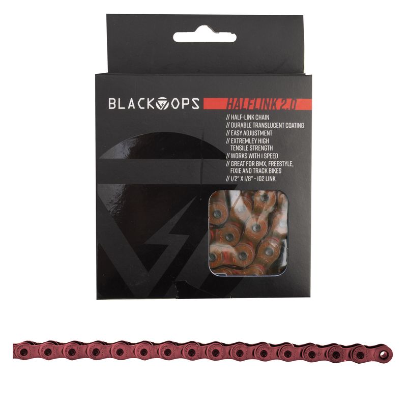 CHAIN BK-OPS 1/2x1/8 HALF LINK 2.0 1s TRANSLUCENT-RD 102L