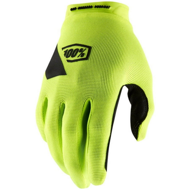 100% Ridecamp Gloves - Flourescent Yellow, Full Finger, Men&#39;s, Small