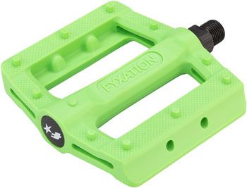 Fyxation Gates Slim Pedals - Platform, Plastic, 9/16&quot;, Green