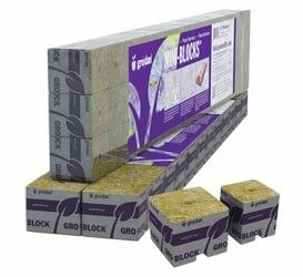 Grodan Rockwool MM40/40 Block, 1.5&quot;&quot;x1.5&quot;&quot;x1.5&quot;&quot;, 150 strips of 15 (Pack of 45)