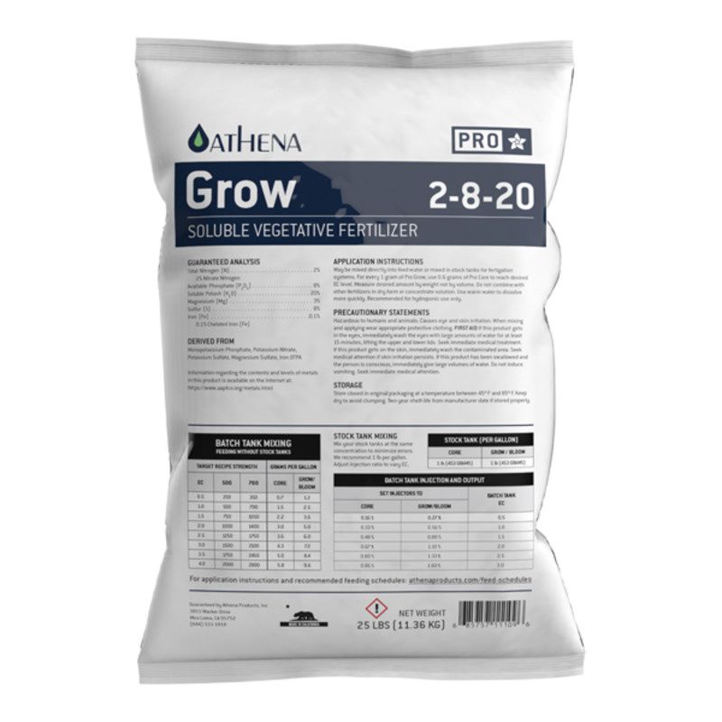Athena Pro Grow 2-8-20, 25 lb.