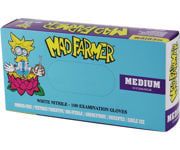 Mad Farmer White Nitrile Gloves, Size M, Box of 100