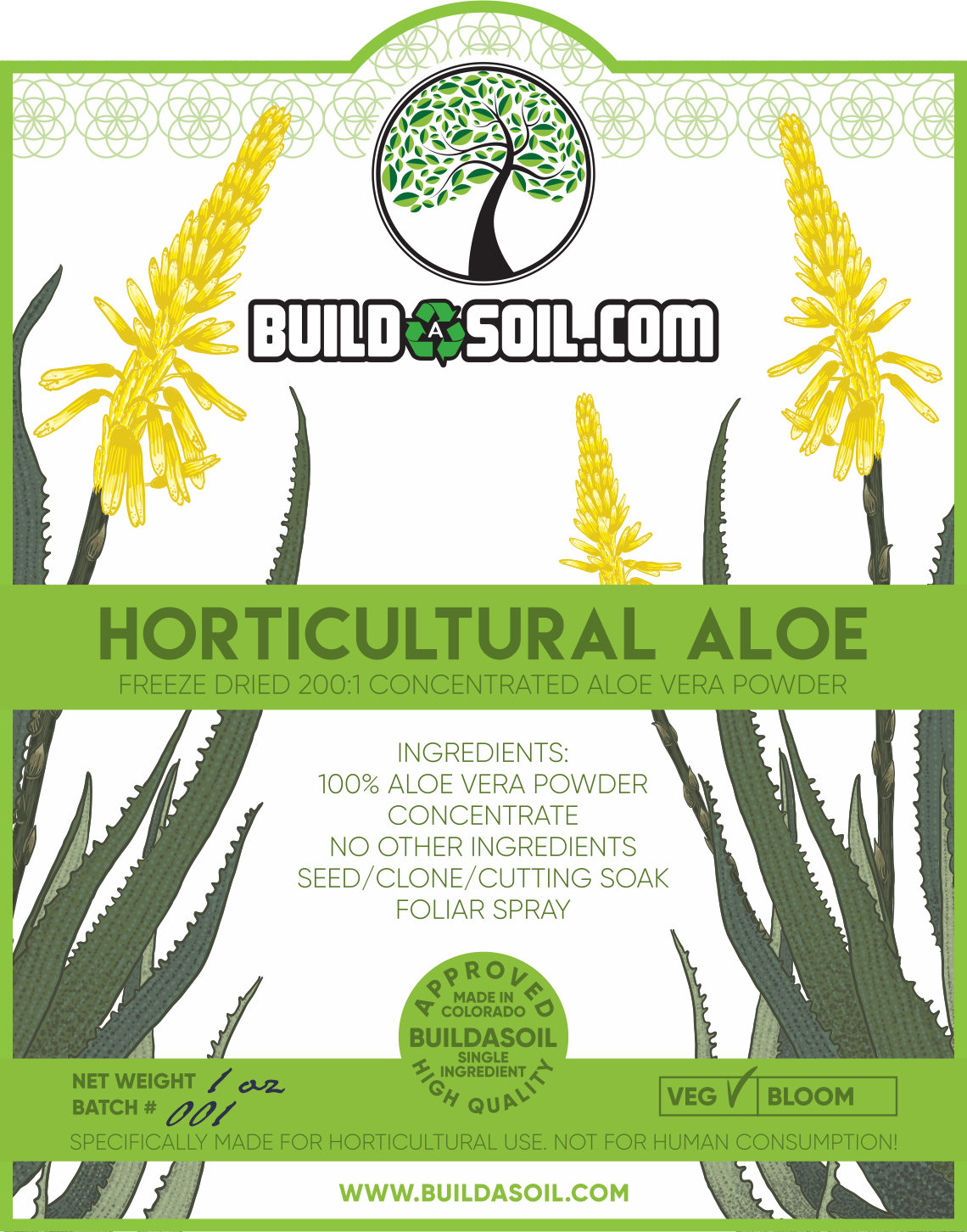 BuildASoil Horticultural Aloe, 4 oz