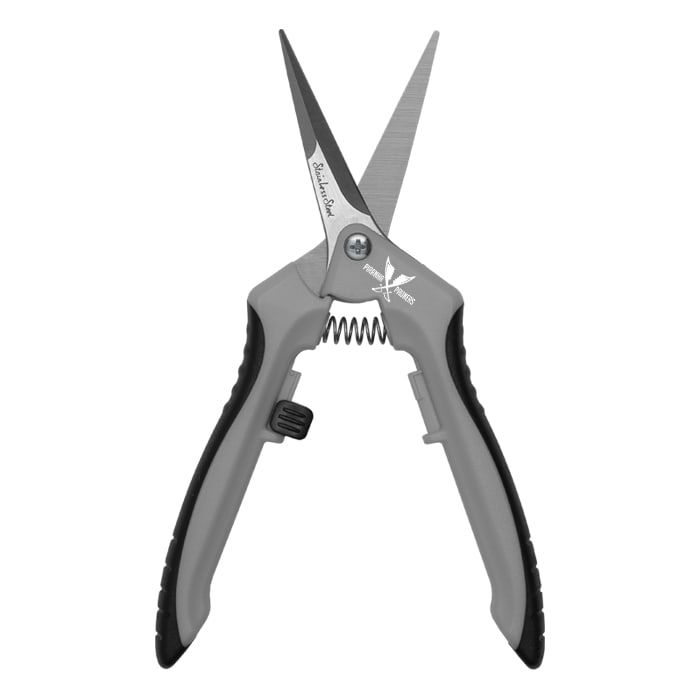 Piranha Pruner Trimming Scissors - STRAIGHT Stainless Blade Gray