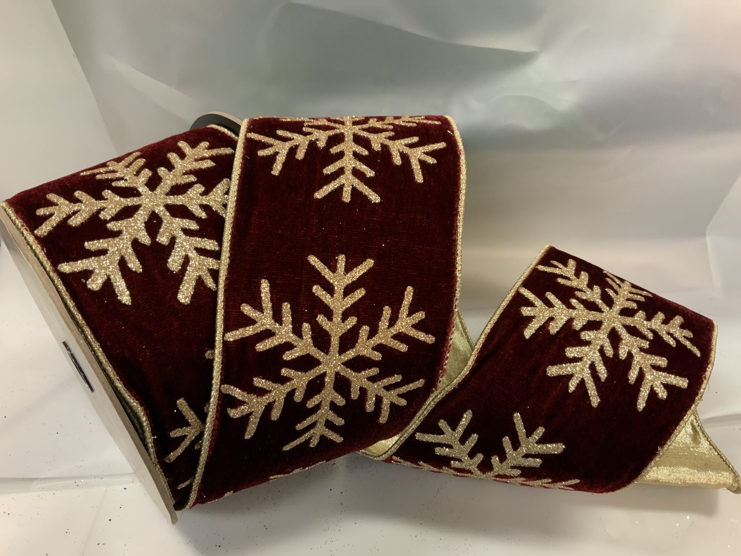 Ribbon, Snowflake Burg velvet