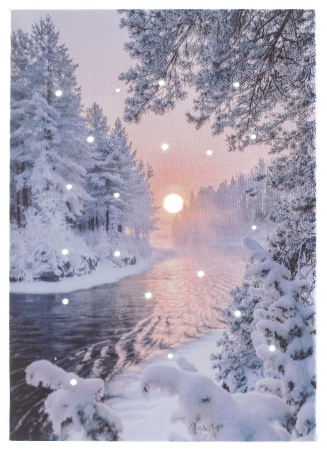 LED CANVAS, Winter River Scene Winter River Sce