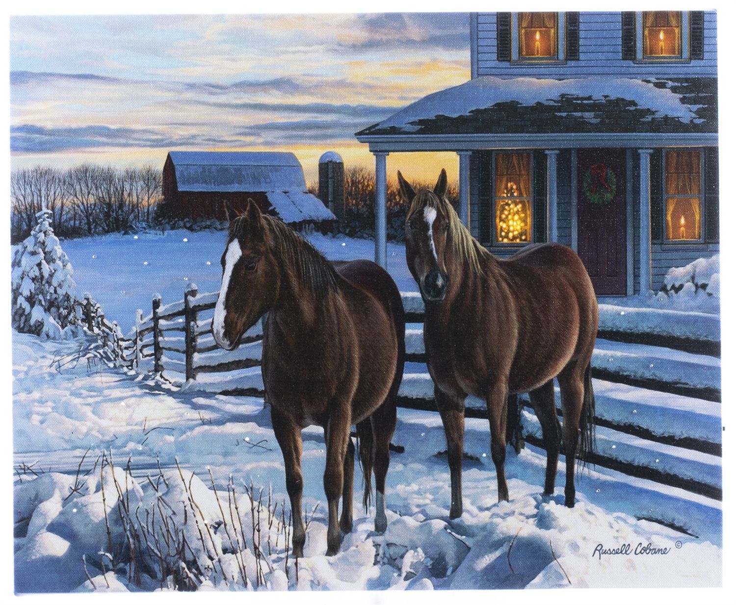 Led Canvas, Double Horse Lg