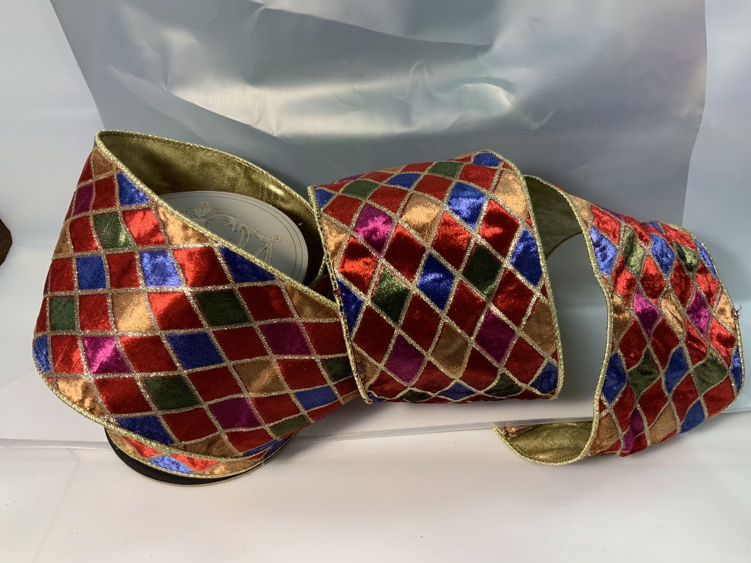 Ribbon, Harlequin Velvet 4x10 R/B/G