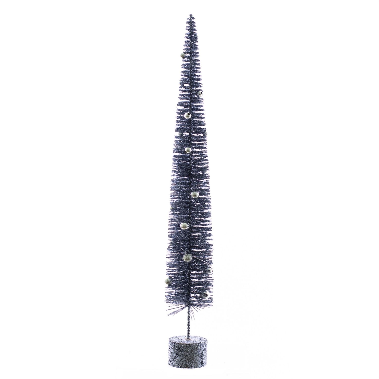 Tree, Black Glitter Bristle w/Beads Lg 16"