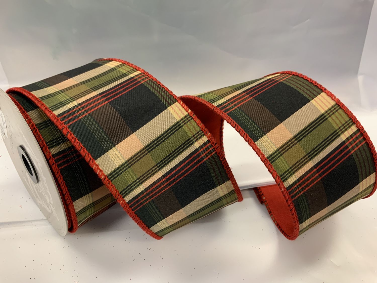 Ribbon, Loden Plaid Gr/Blk/Rd