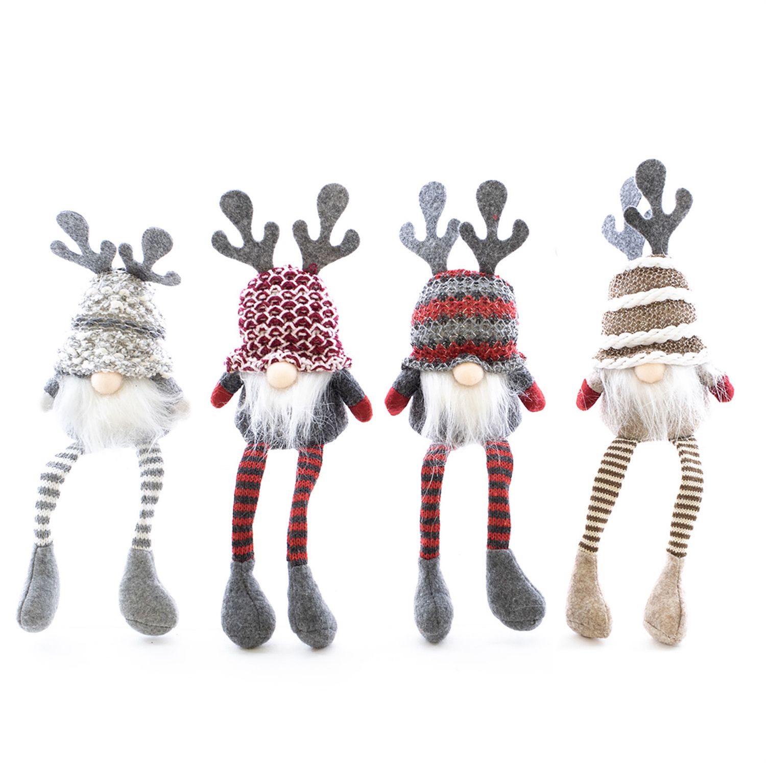 Gnome, Nidi 6" w/Dangle Legs Red/Grey/White 4ass't