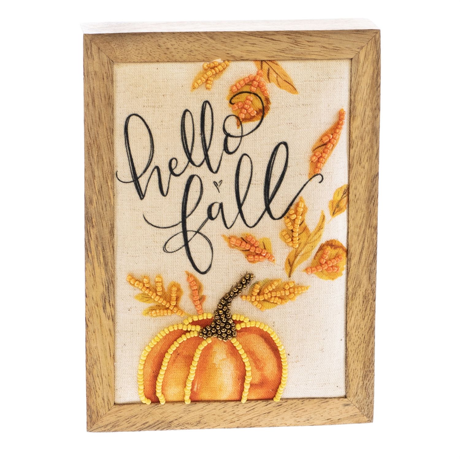 Box Sign, Hello Fall beaded