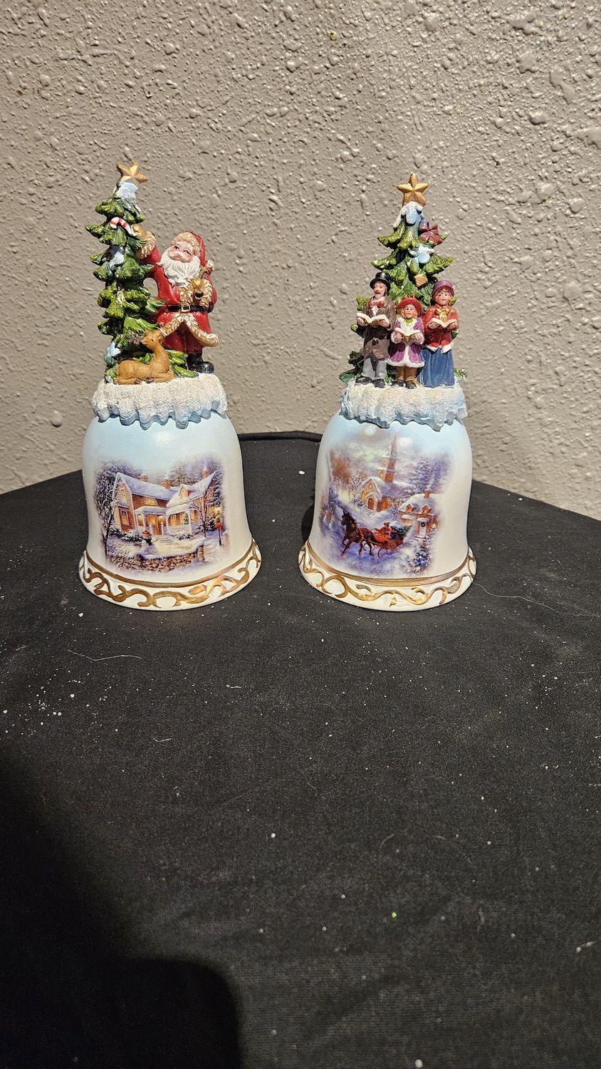 Bell, Ceramic w/Winter Scene 7" - 4 ass't