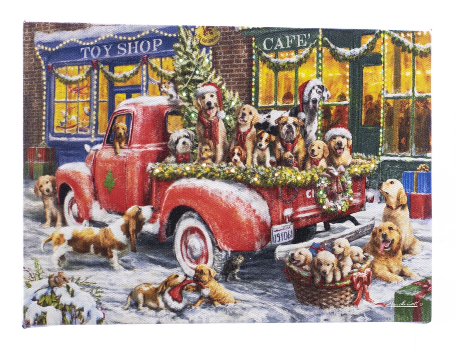 LED Canvas, Christmas Joy (Red Truck)