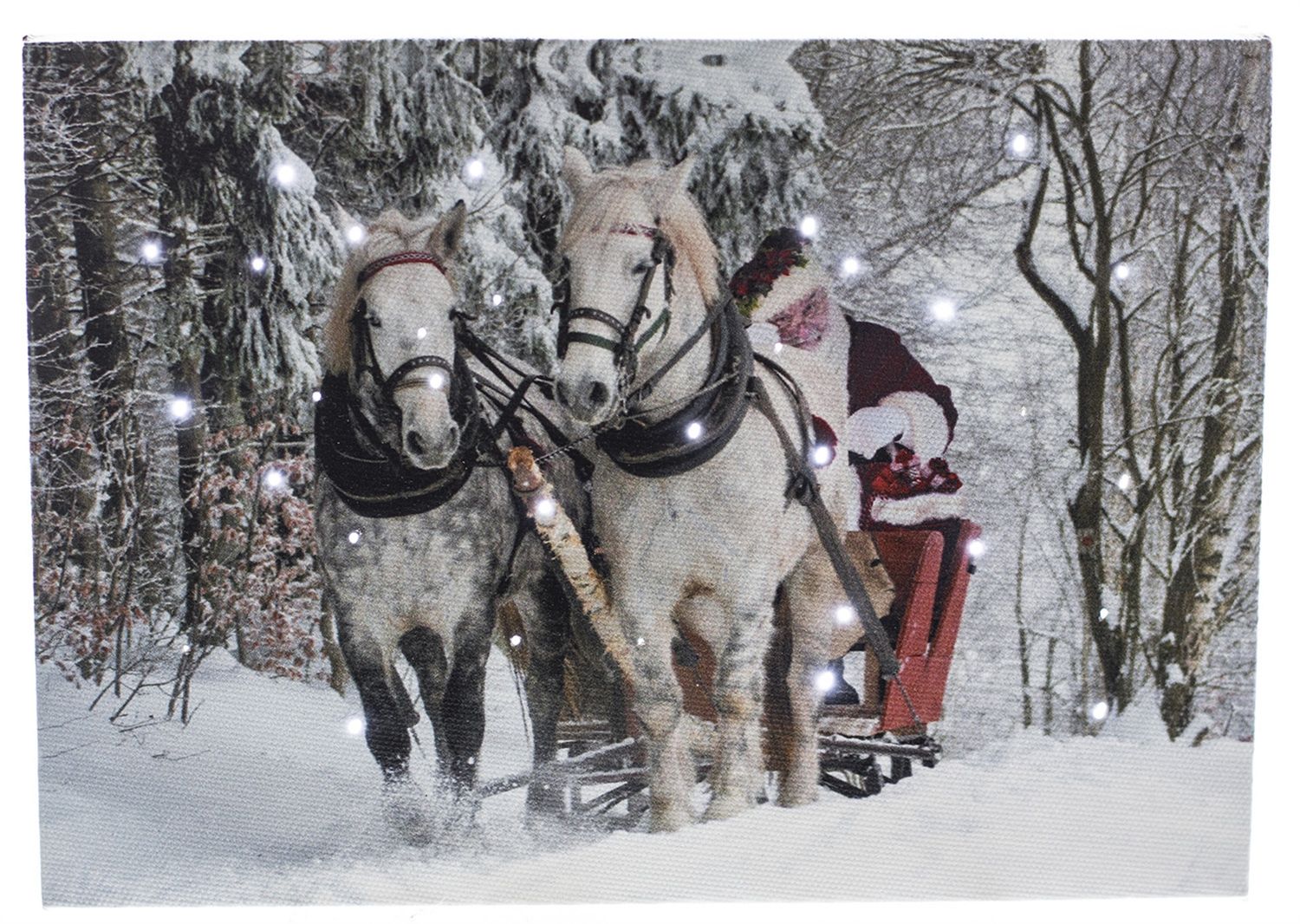 LED Canvas, Horses &amp; Santa Sm