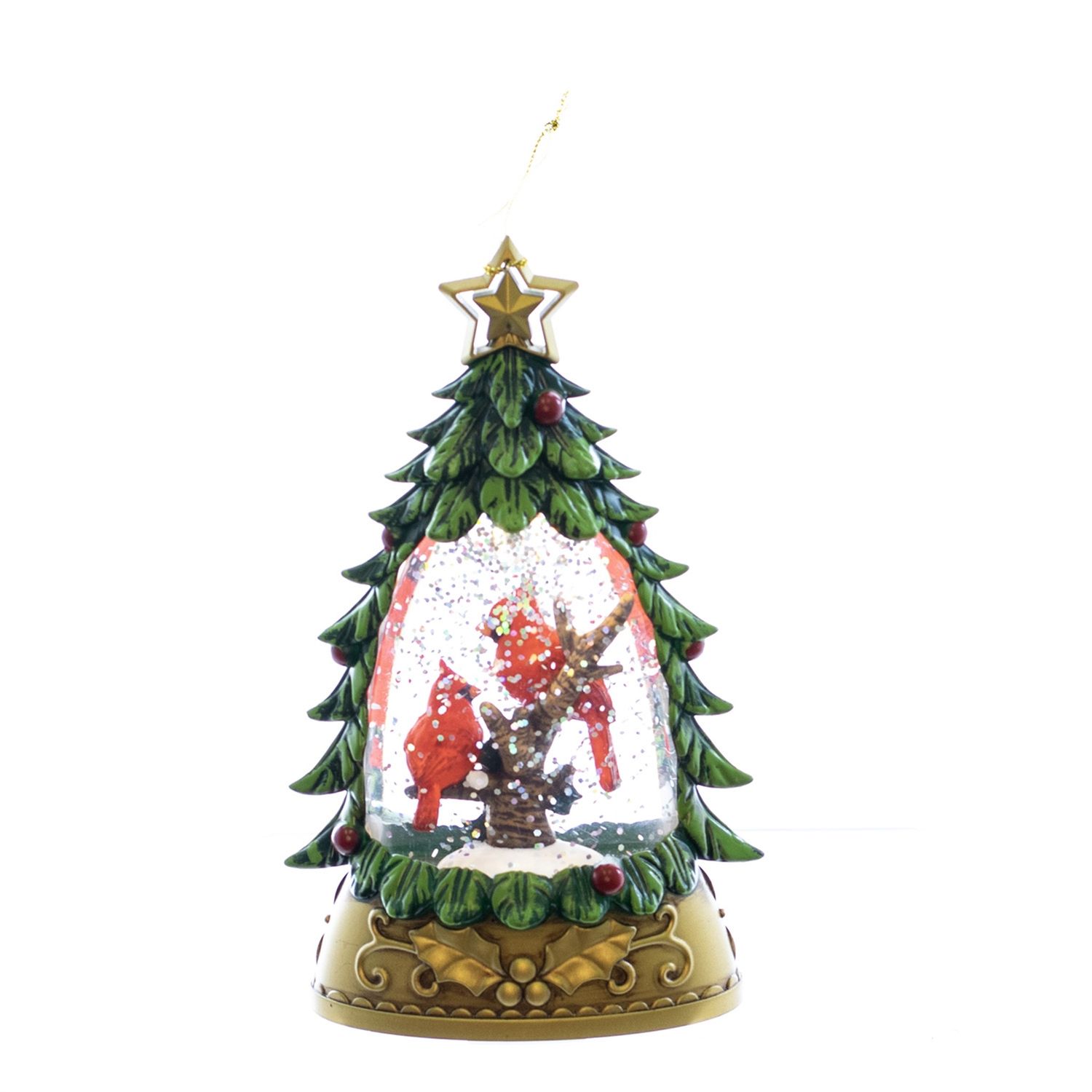 Snow Globe, Cardinal Tree 6" BO
