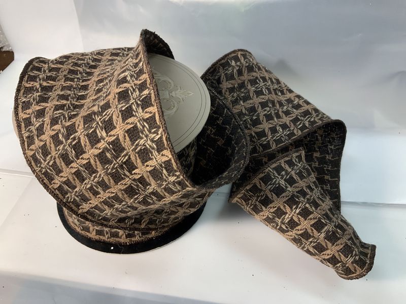 Ribbon, Wool Plaid Brown