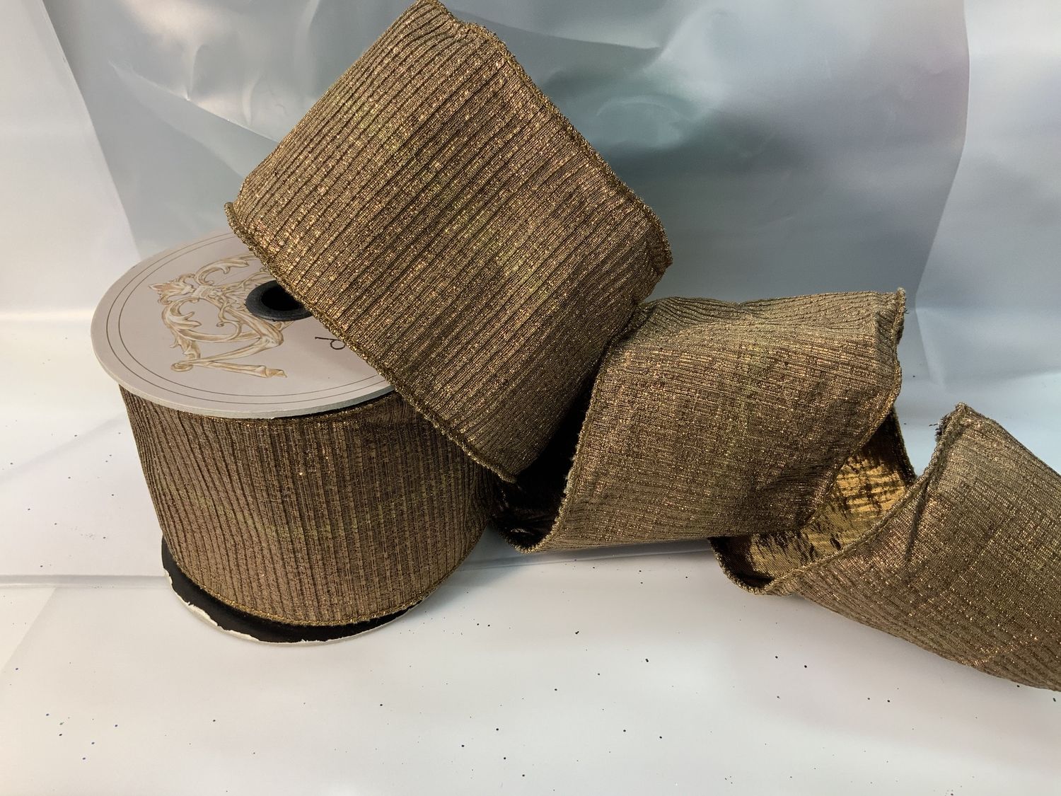 Ribbon, Metallic Brown 4"x10yds