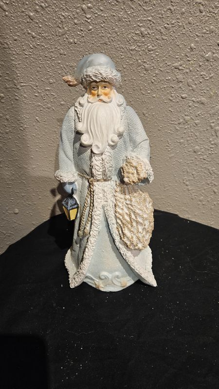 Santa, Coastal St. Nick Blue/white 12&quot;