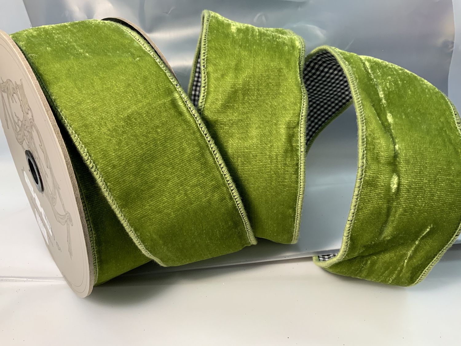 Ribbon, Lush Velvet Green checkd