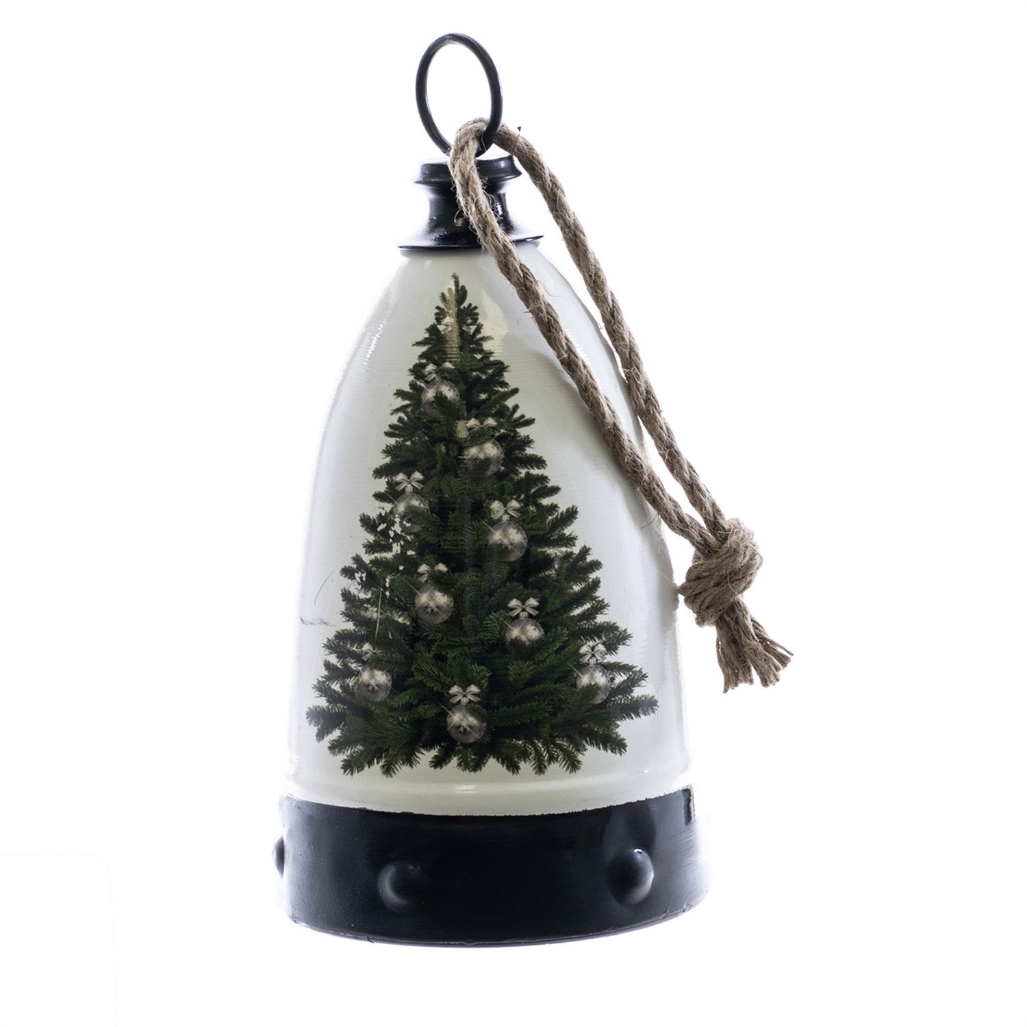Bell, White Metal w/Green Tree 13'