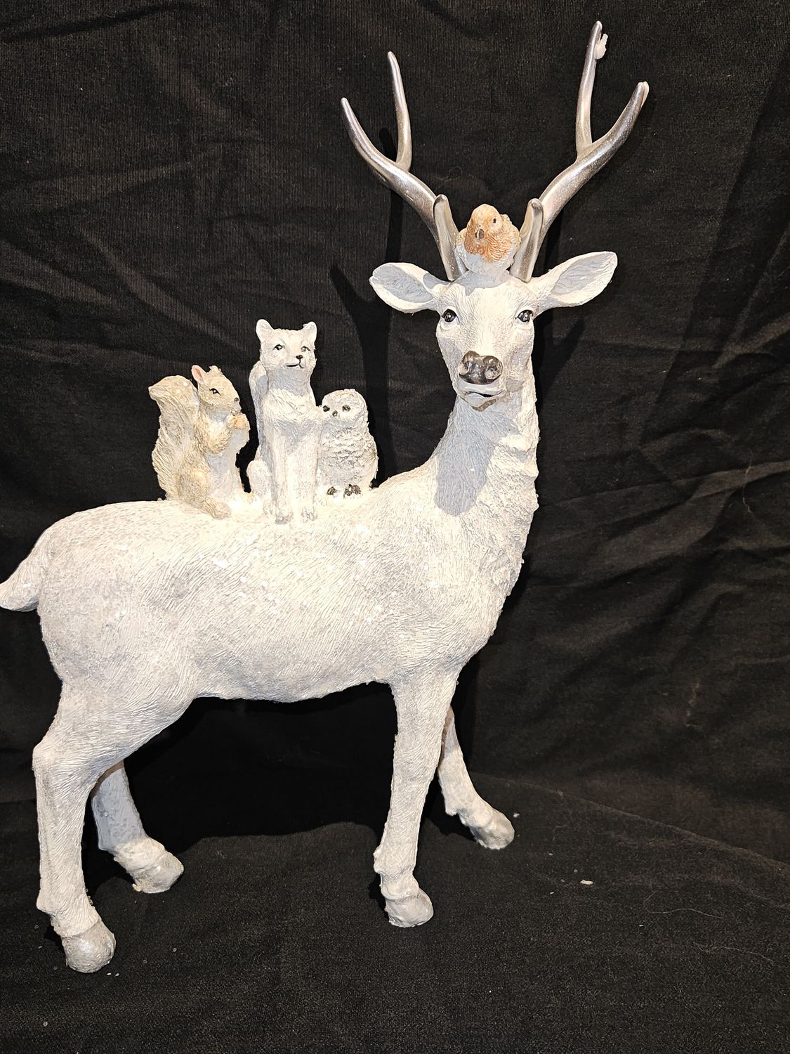 Deer w/Creatures of the Forest, White