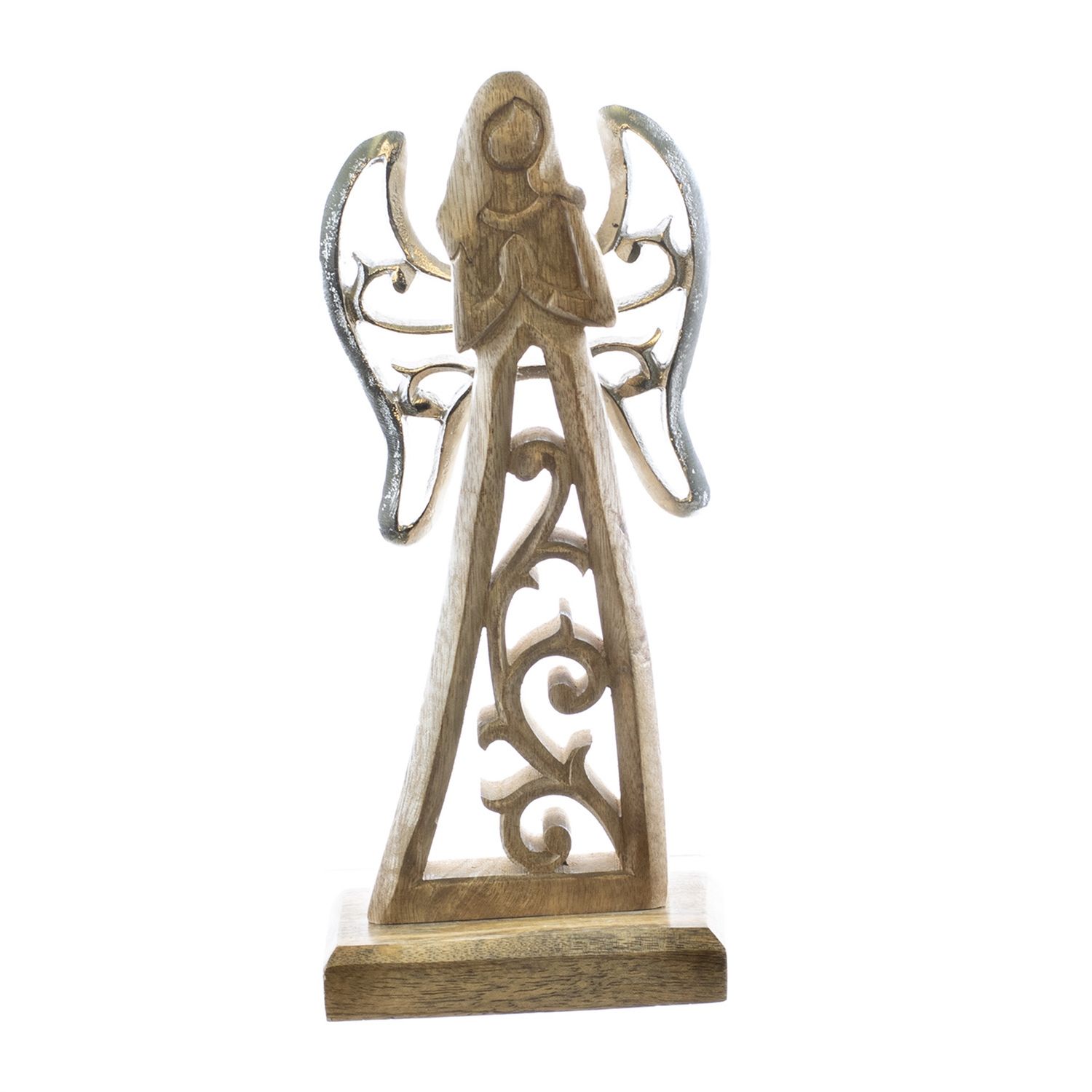 Angel, Wood Body w/Metal Wings 12"