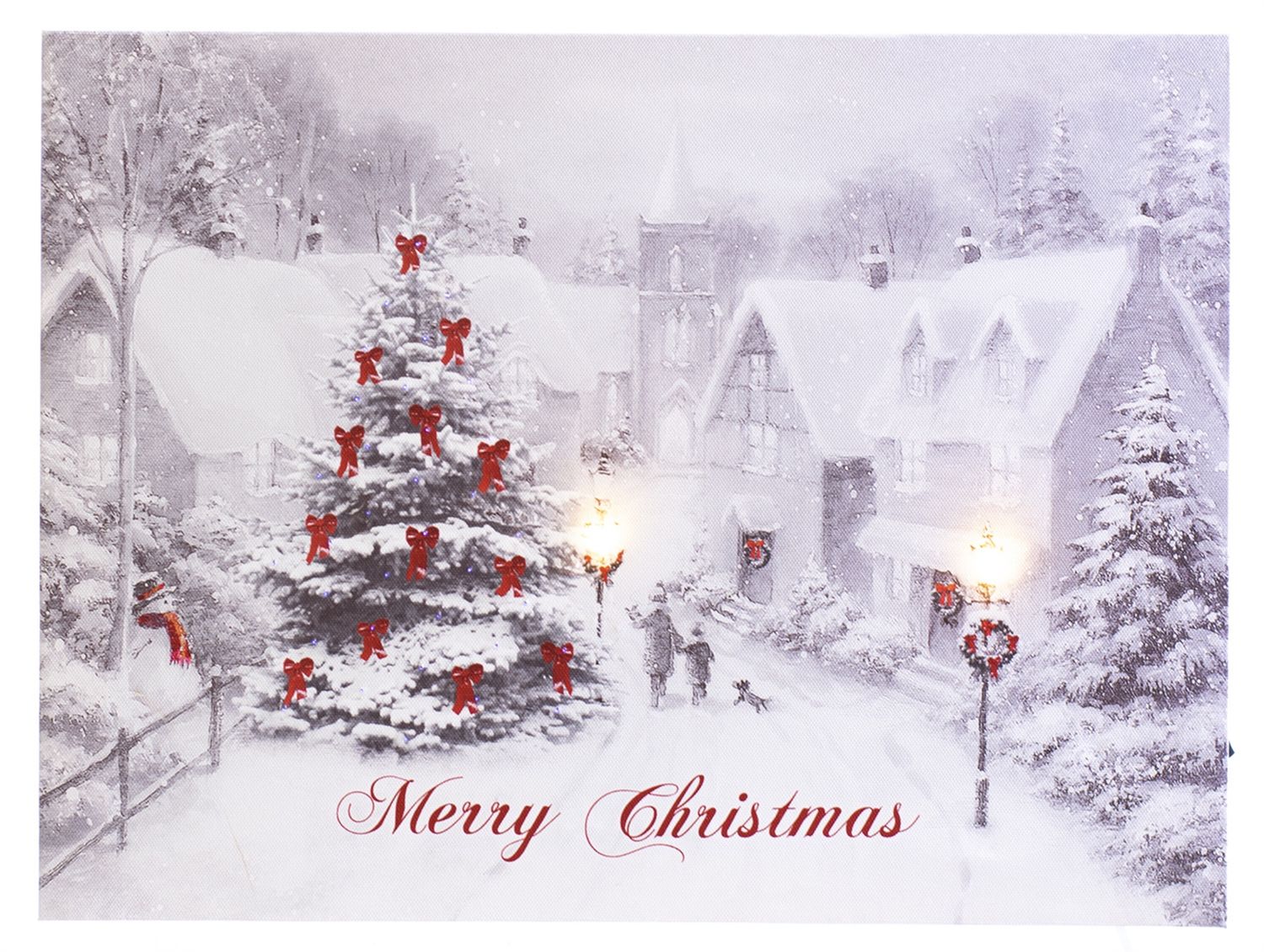 LED Canvas, Black &amp; White Christmas