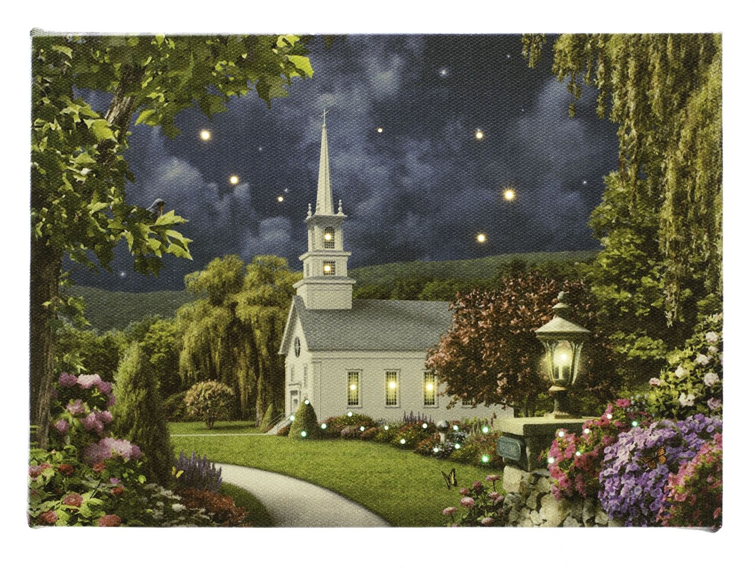 LED Canvas, Church at Night Small