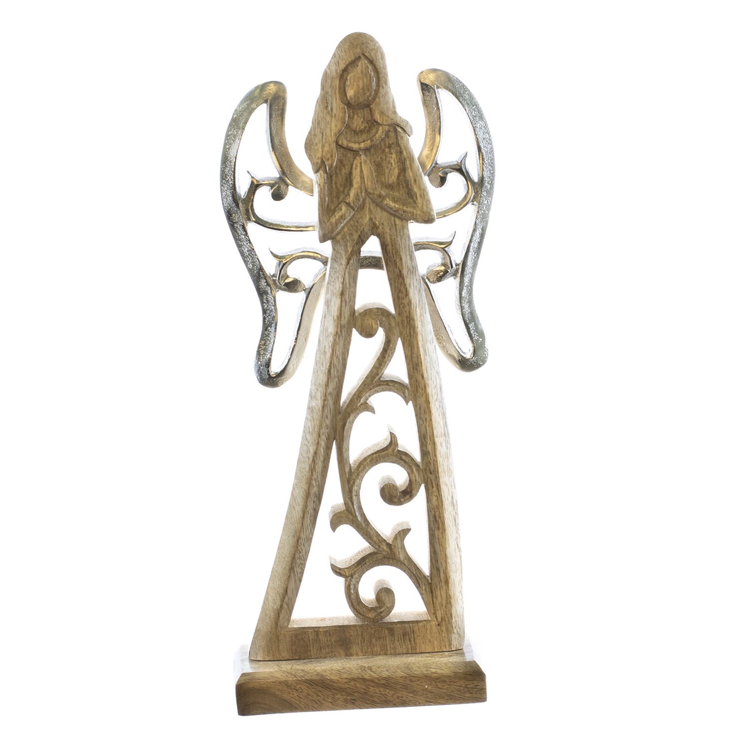 Angel, Wood Body w/Metal Wings 14"