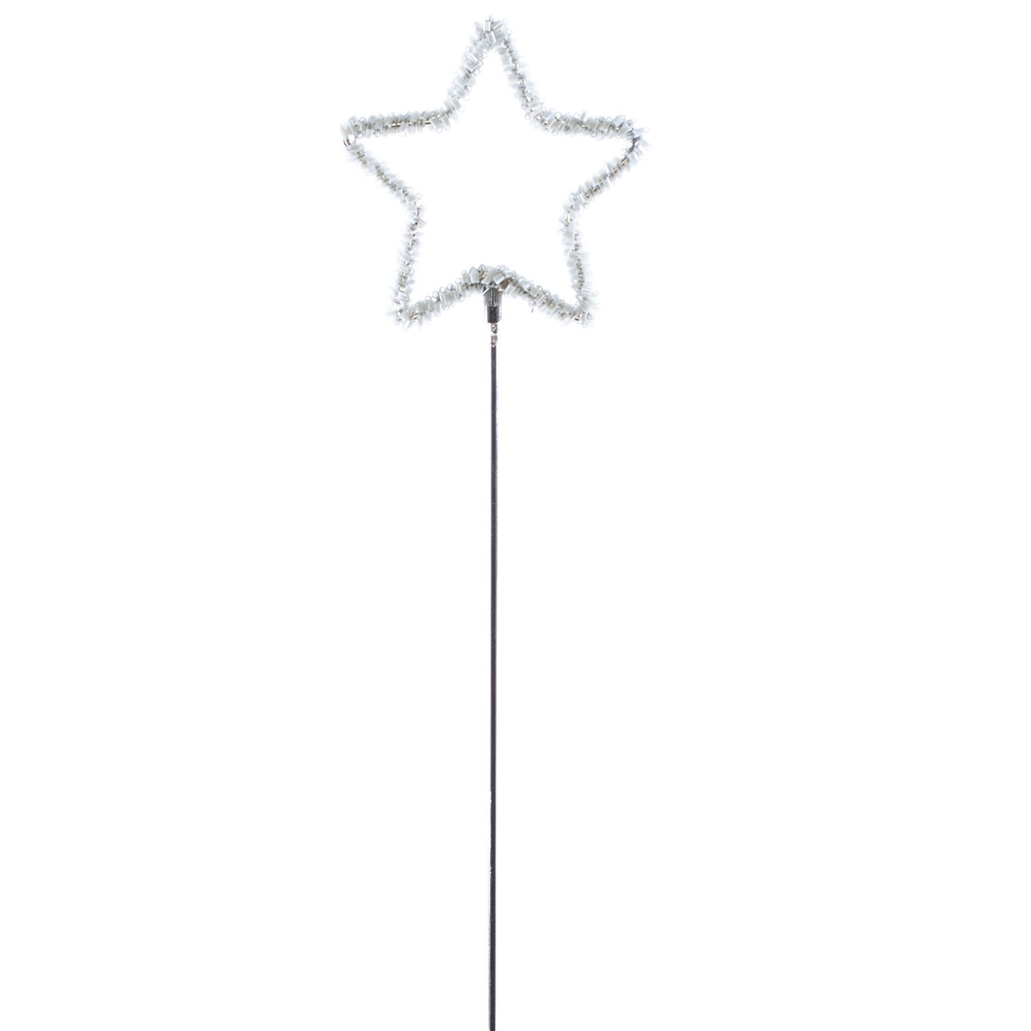 Star on a Stick, White Beaded
