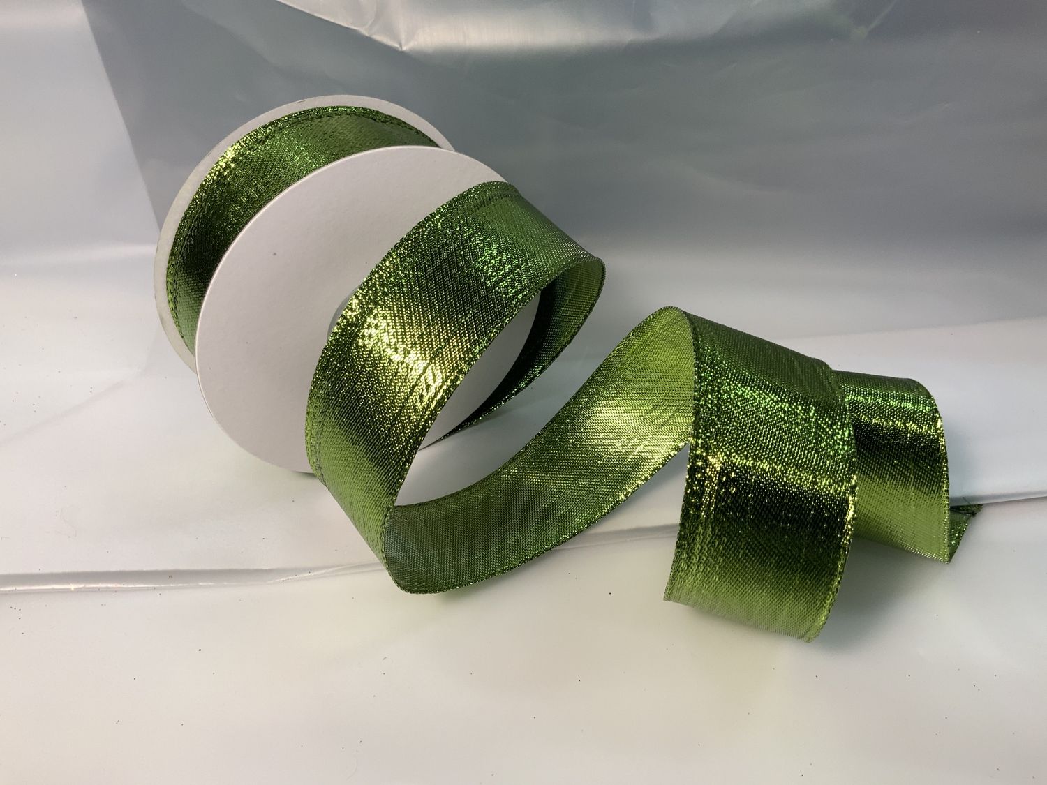 Ribbon, Lime Lame' Metallic 1-1/2"x25y