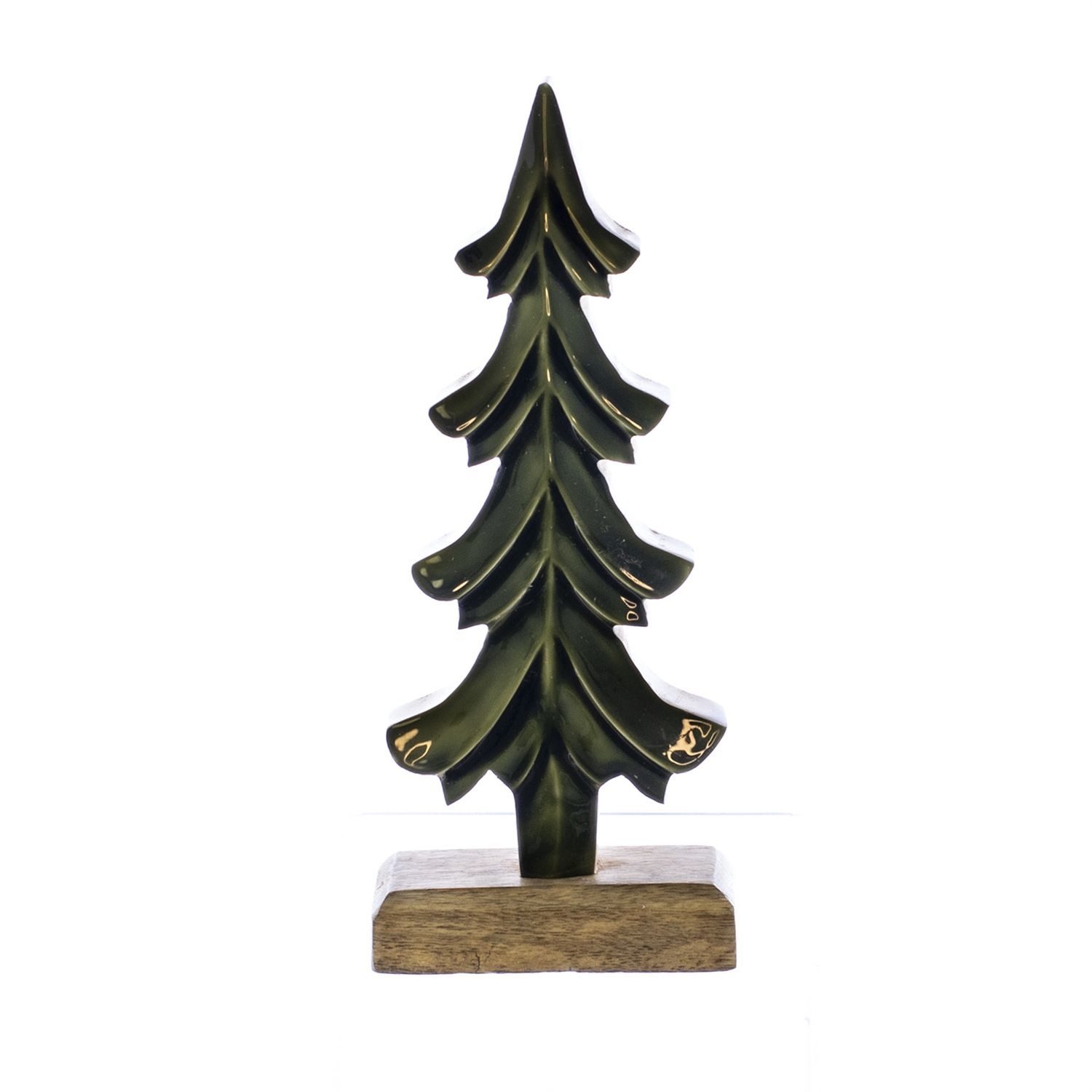 Tree, Wood w/Shiny Green Front Medium
