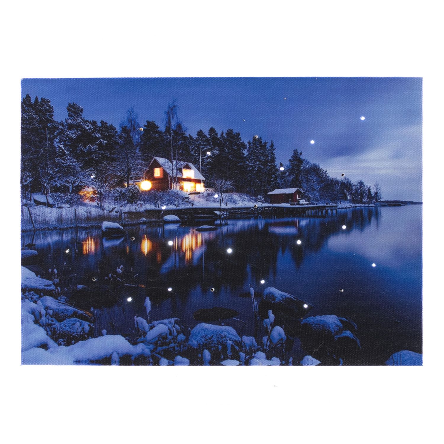 LED Canvas, Cabin On A Lake Sm