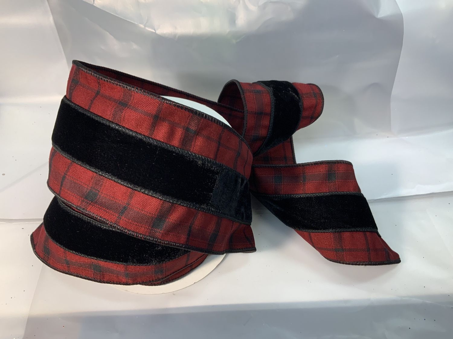 Ribbon, Plaid Velvet 4"x10yd