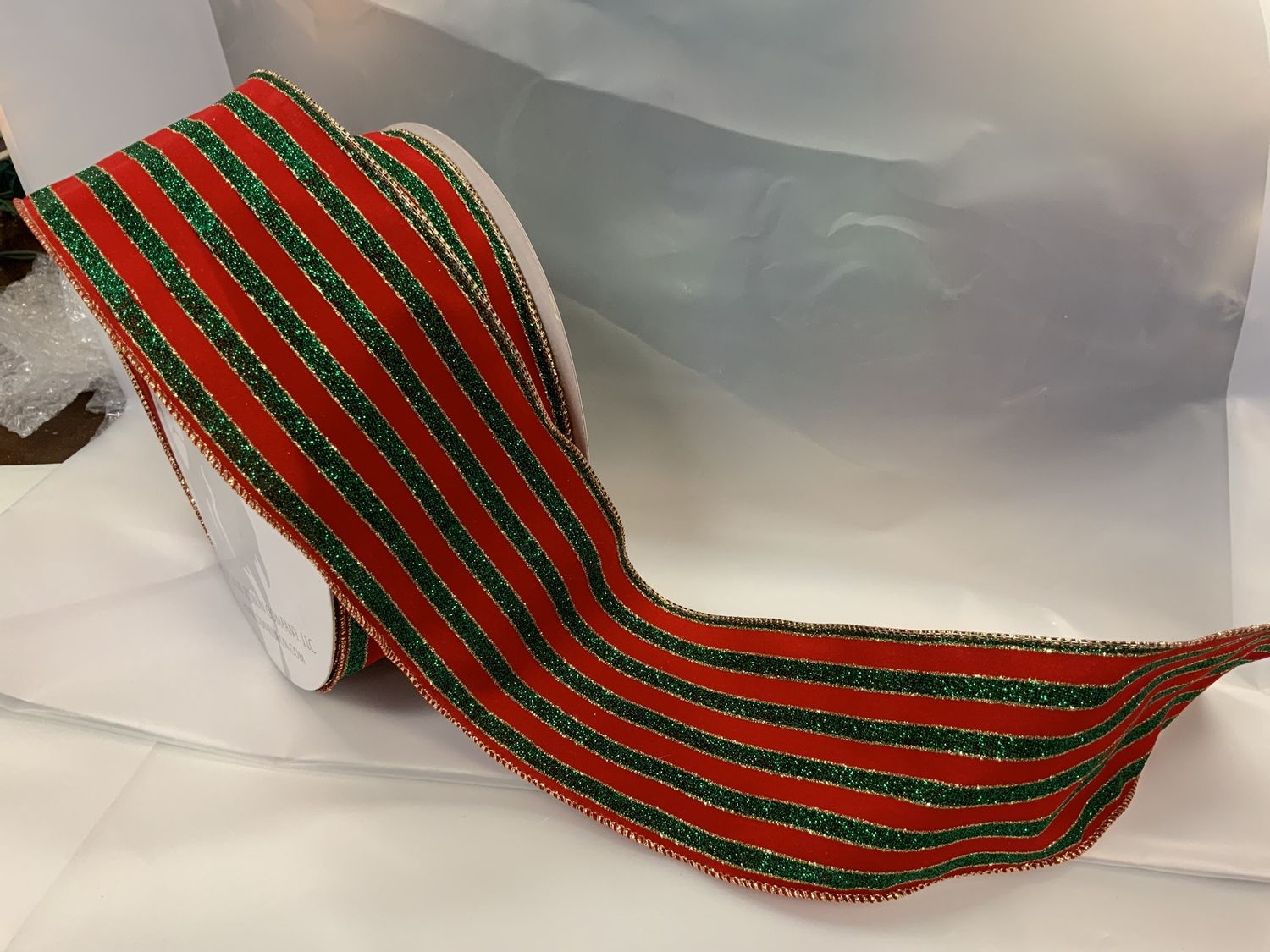 Ribbon, Red/Green/Gold Applause 3.5x25yd