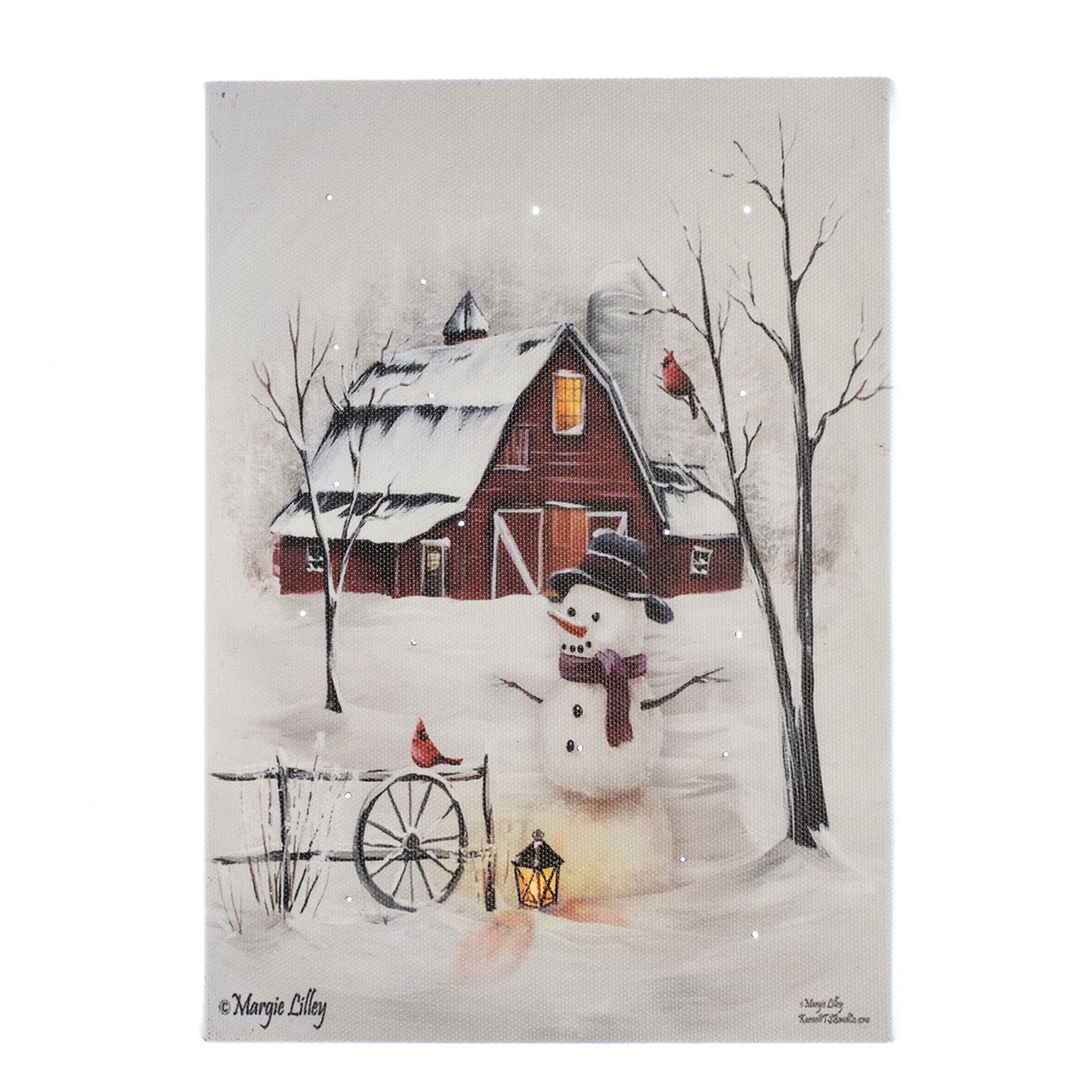 LED Canvas, Barnyard Snowman