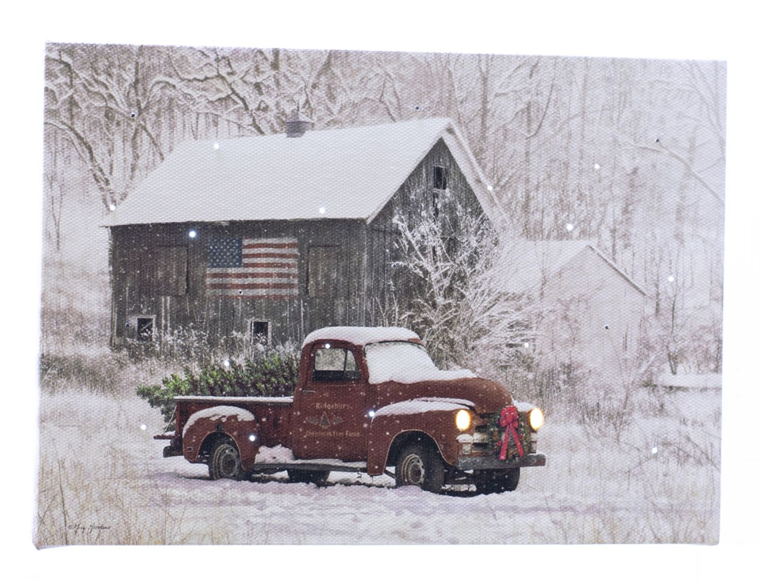 LED CANVAS, Red Truck and Barn Red Truck and Ba