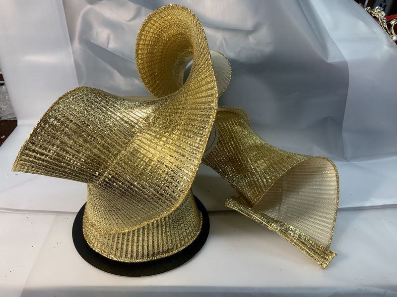 Ribbon, Fluted Lame Gold