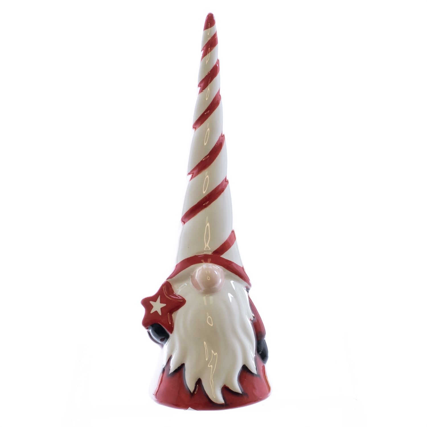 Gnome, Knight Ceramic Red/White 8"
