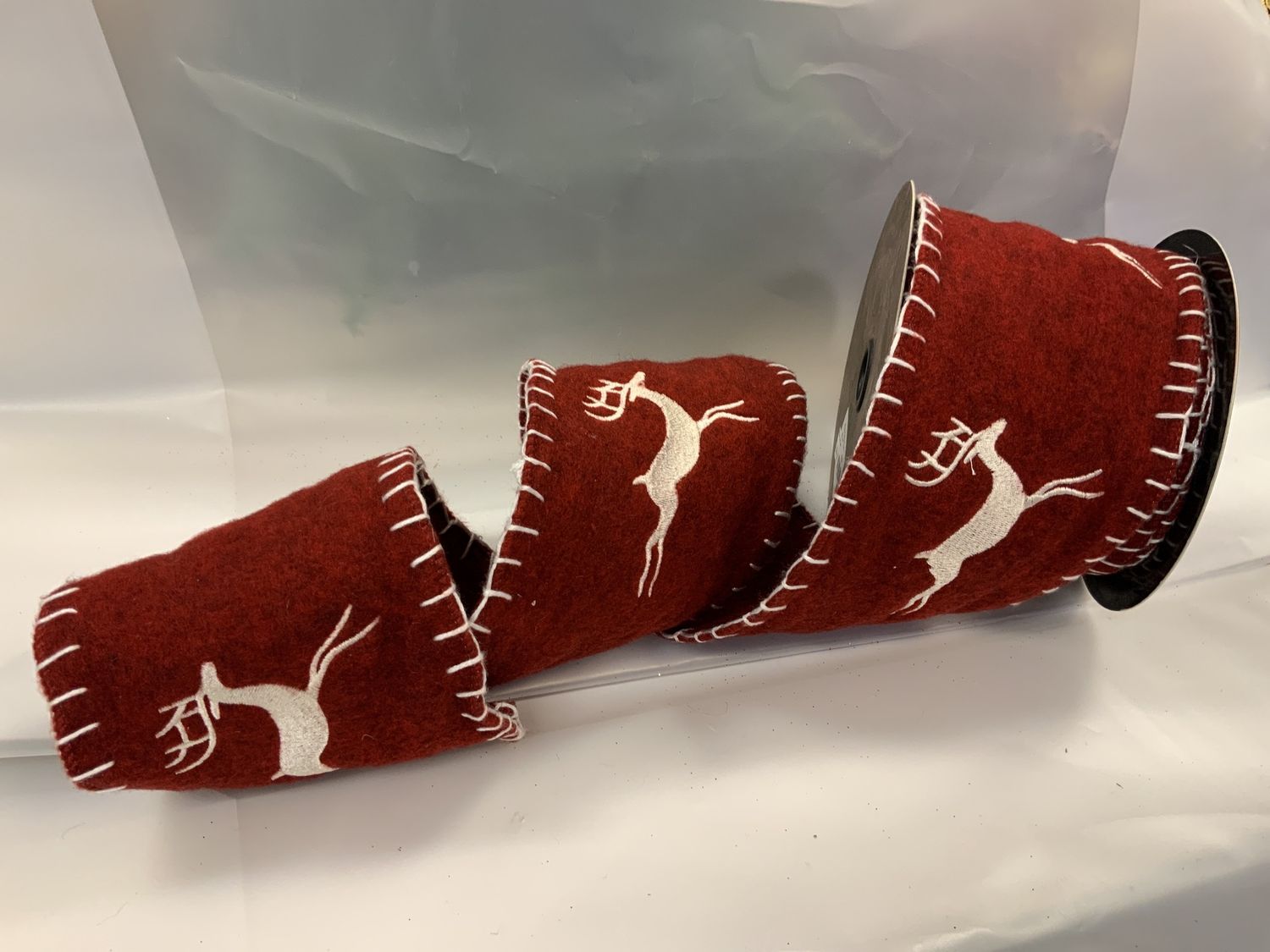 Ribbon, Felt Deer 4&quot;x5y
