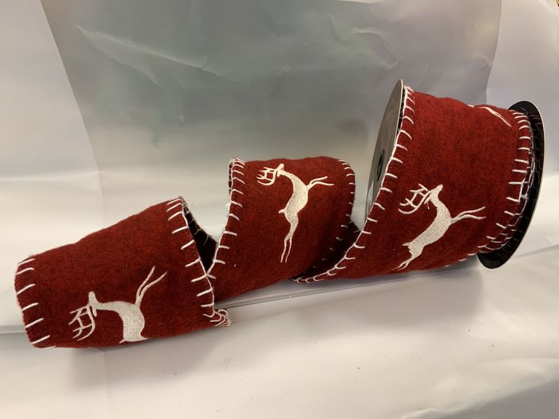 Ribbon, Felt Deer 4&quot;x5y