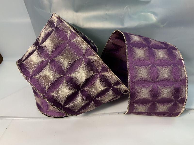 Ribbon, Starburst Square Purple silvr
