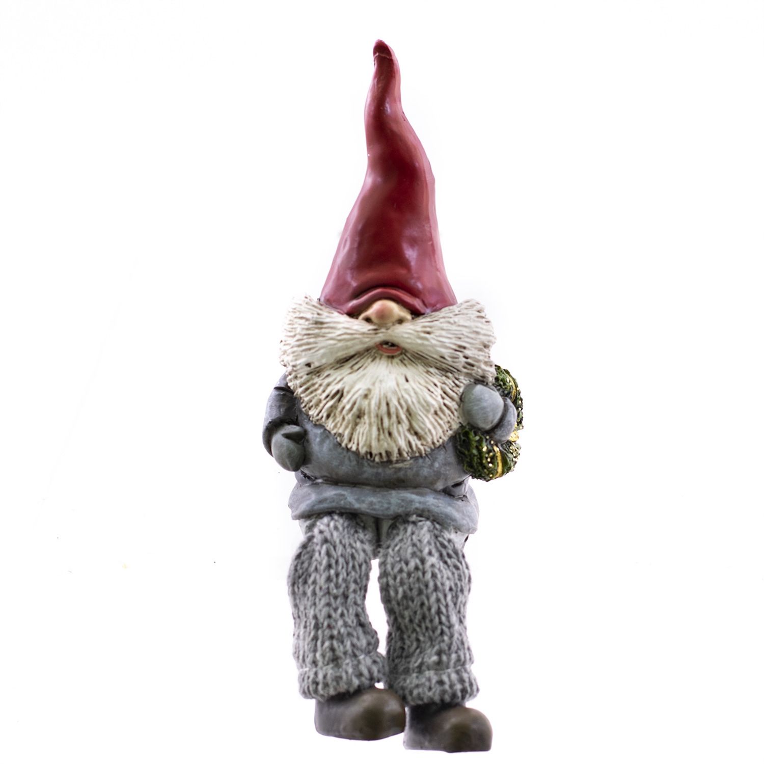 Gnome, Sitting Grey Knit Legs