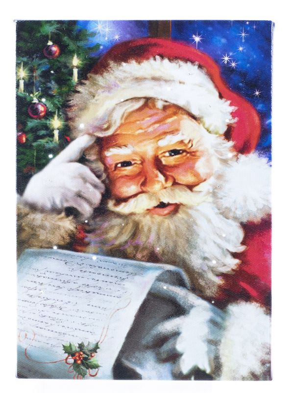 LED Canvas, Santa Checking list Sm