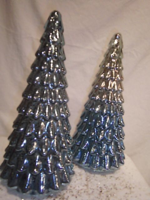 Tree,  Coastal Blue Light up Glass 13" 2 ass't